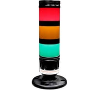 Светосигнальная колонна XSON d=50 мм, стойка 30 мм, постоянный звук, цвета: красный, желтый, зеленый, 24 В DC, IP50 XSON-ETL50BK-S3AFRYG-LN24-30