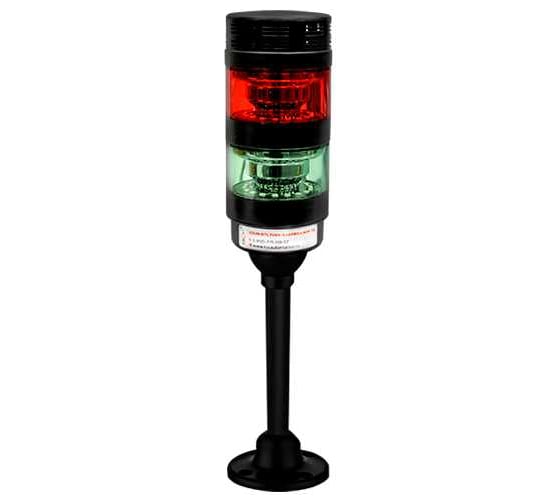 Светосигнальная колонна XSON d=70 мм, стойка 135 мм, прерывистый звук, цвета: красный, зеленый, 24 В DC, IP53 XSON-BTL70BK-S2PFRG-LN24-135 1