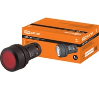 Кнопка TDM ELECTRIC с фиксацией SB7-CWL3465-220V(LED) d22мм 1з+1р красная SQ0746-0043