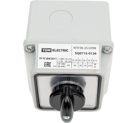 Кулачковый переключатель TDM ELECTRIC КПУ38-25/2098 (0-1 3р) SQ0715-0136