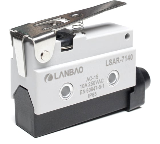 Kонцевой выключатель мгновенного действия Lanbao LSAR7-140 корпус 54x21,1x41,5 цинковый сплав,IP65,NO/NC шарнирный рычаг 08-00052609 1