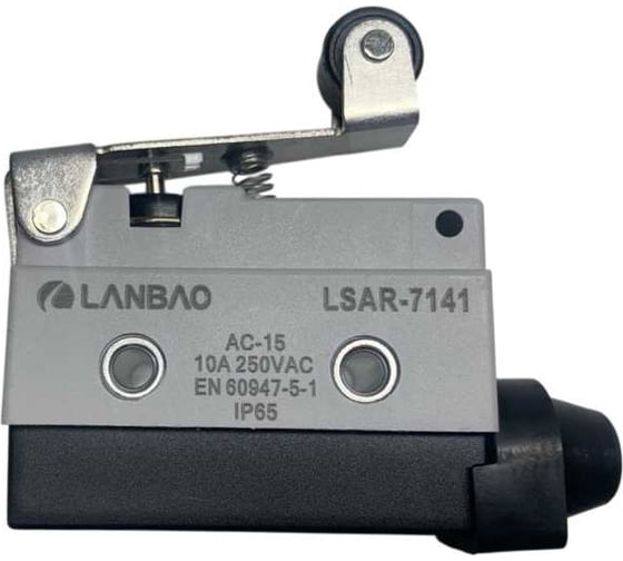 Kонцевой выключатель мгновенного действия Lanbao LSAR7-141 корпус 54x21,1x57 цинковый сплав,IP65,NO/NC шарнирный роликовый рычаг 08-00049996 1