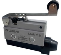 Kонцевой выключатель мгновенного действия Lanbao LSAR7-121 корпус 54x21,1x57 цинковый сплав, IP65, NO/NC шарнирный роликовый рычаг 08-00052608