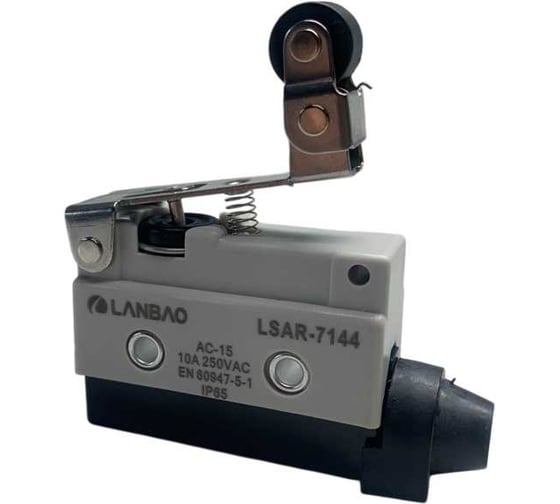 Kонцевой выключатель мгновенного действия Lanbao LSAR7-144 корпус 54x21,1x68,5 цинковый сплав, IP65, NO/NC шарнирный роликовый рычаг 08-00052610 1
