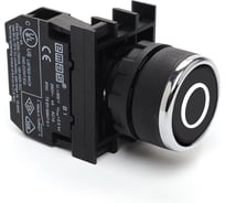 Кнопка EMAS (1НО), чёрный цвет, с маркировкой, серия B (250В AC, 4А), IP50 B100DHO