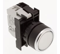 Кнопка EMAS (1НО), белый цвет, с блоком подсветки B3 (без лампы), серия B (250В AC, 4А), IP50 B130DB