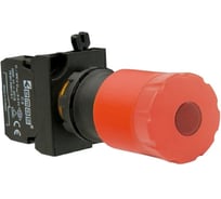 Кнопка аварийная EMAS Грибок 30мм (1НО+1НЗ), возврат отжатием, с подсветкой (блок подсветки CB6, красный светодиод, 12-30В AC/DC), серия CP (250В AC, 4А), IP65 CP162ECS30