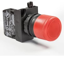 Кнопка аварийная EMAS Грибок 30мм (1НЗ), возврат поворотом, укороченная головка, серия CP (250В AC, 4А), IP65 CP200EK30