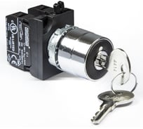 Кнопка с ключом EMAS 2-0-1 (1НО+1НО), возврат из двух положений, ключ извлекается в положении 0, серия CM (250В AC, 4А), IP65 CM101AA32