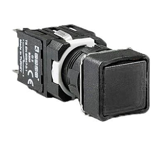 Кнопка Emas квадратная (1НО+1НЗ), чёрный цвет, серия D (250В AC, 1,5А), IP50 D102KDH 1