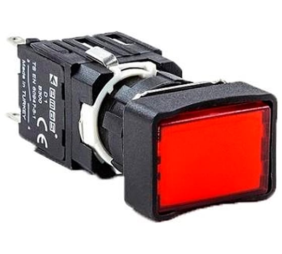 Кнопка Emas прямоугольная (1НО), красный цвет, серия D (250В AC, 1,5А), IP50 D100DDK 1