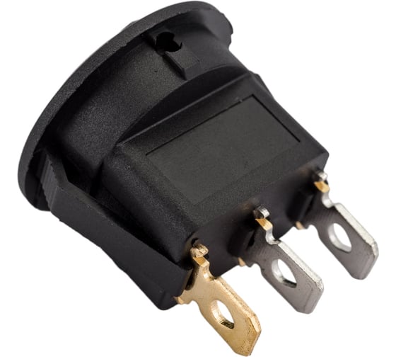 Круглая клавиша Nord-Yada 12V 20А черная с синей LED подсветкой (3контакта) ON-OFF (2шт в упаковке) 905477