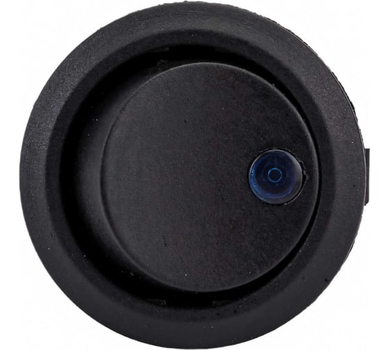 Круглая клавиша Nord-Yada 12V 20А черная с синей LED подсветкой (3контакта) ON-OFF (2шт в упаковке) 905477