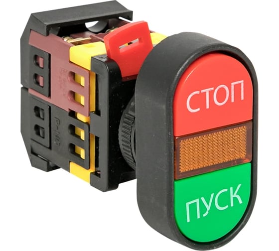 Кнопка Navigator NBI-B-02 Пуск-Стоп, d22мм, 230В NO+NC 82809