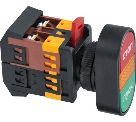 Кнопка Navigator NBI-B-02 Пуск-Стоп, d22мм, 230В NO+NC 82809