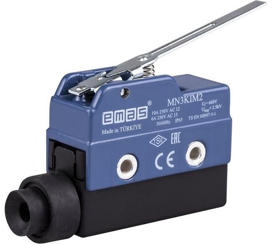 Мини-выключатель Emas привод рычаг 64мм (1ПК), металлический корпус (250В AC, 10А), IP65 MN3KIM2 1
