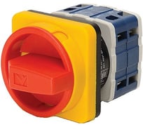 Переключатель Emas двухпозиционный аварийный 50А (0-1) 90гр, 4 полюса, рамка 64х64мм, 400В AC, IP54 PSA050AK441E