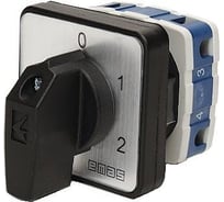 Переключатель Emas многоступенчатый 25А (0-1-2), 1 полюс, рамка 48х48мм, 400В AC, IP54 PSA025KS132S