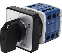 Переключатель управления электродвигателем Emas (1-0-2) 32А, 3 фазы, рамка 64х64мм, 400В AC, IP54 PSA032MS334S