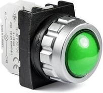 Сигнальная арматура Emas с блоком подсветки (зелёный светодиод, 100-230В AC), зелёный цвет, серия H (30мм), IP50 H0Y0XY