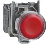 Кнопка с возвратом Systeme Electric XB4, красная, с подсветкой 24В 1НО+1НЗ SE XB4BW34B5