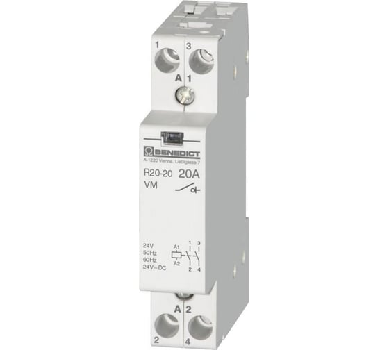 Модульный контактор Benedict R20-20 24VM 24В AC/DC PN684695 1
