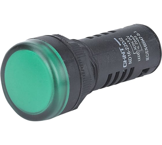 Индикатор CHINT ND16-22D/2C зеленый, встроенный резистор, IP65 AC/DC230В (R) (уп. 10 шт.) 828021 1