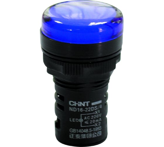 Индикатор CHINT ND16-22DS/4C синий, компактный, встроенный конденсатор, IP65 АС230В (R) (уп. 10 шт.) 828164 1