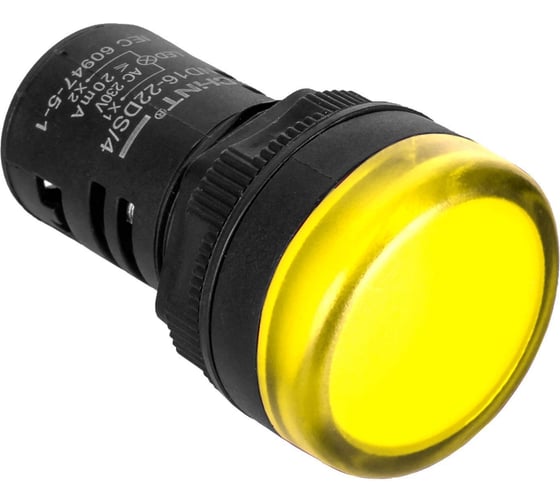 Индикатор CHINT ND16-22DS/2C желтый, компактный, встроенный резистор, IP65 AC/DC24В (R) (уп. 10 шт.) 828115 1