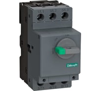 Автоматический выключатель защиты двигателя Dekraft с поворотной рукояткой, c магнитным расцепителем 3P 4A 100кA ВА-451 29157DEK