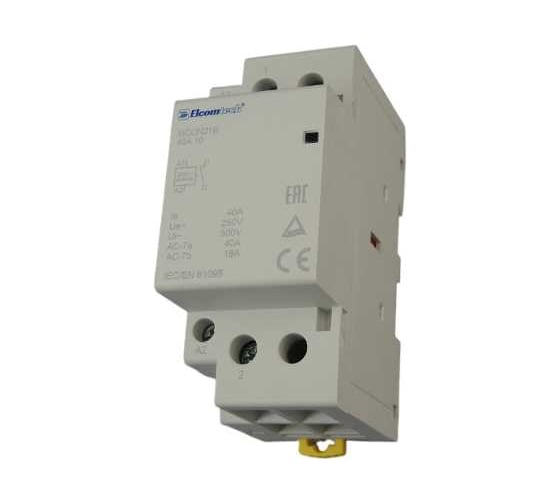 Контактор модульный ELCOMTECH MCON21B-40-10-230AC 40A 1NO 0NC 230VAC 2х модуль УТ-00038993