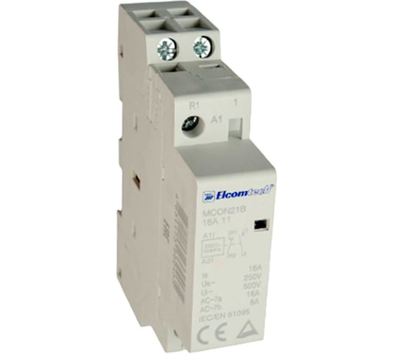 Контактор модульный ELCOMTECH MCON21B-16-11-230AC 16A 1NO 1NC 230VAC 1х модуль УТ-00038995