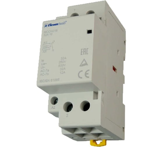 Контактор модульный ELCOMTECH MCON21B-32-10-230AC 32A 1NO 0NC 230VAC 2х модуль УТ-00038992