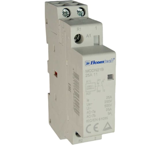 Контактор модульный ELCOMTECH MCON21B-25-11-230AC 25A 1NO 1NC 230VAC 1х модуль УТ-00038997