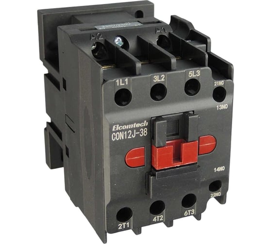 Контактор накладной ELCOMTECH CON12J-38-3011-220AC 38A 1NO 1NC 220VAC УТ-00033972