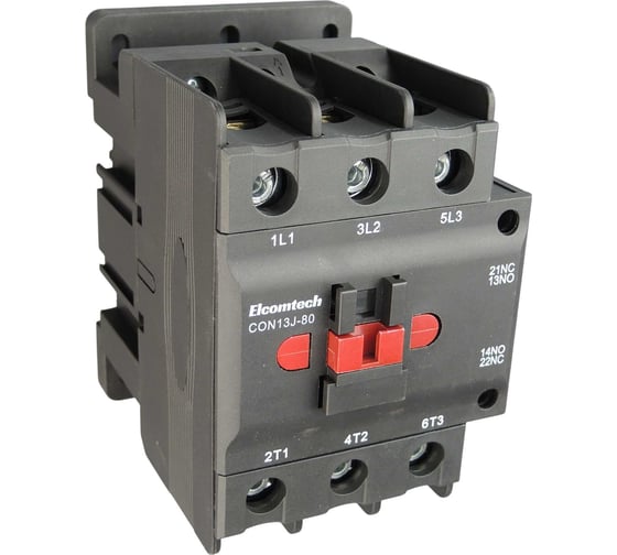 Контактор накладной ELCOMTECH CON13J-80-3011-220AC 80A 1NO 1NC 220VAC УТ-00033976