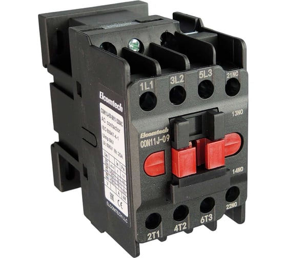 Контактор накладной ELCOMTECH CON11J-09-3011-220AC 9A 1NO 1NC 220VAC УТ-00033967