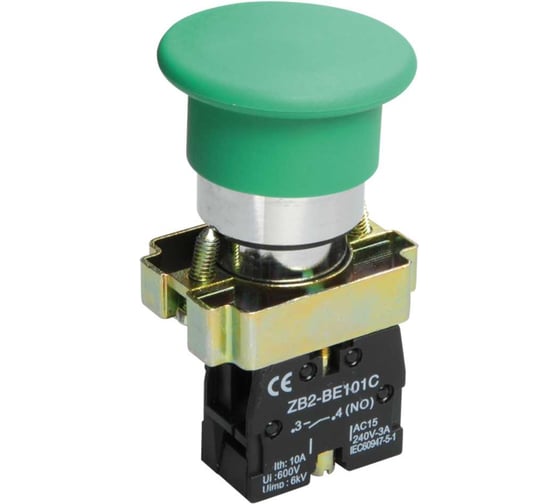 Кнопка управления IEK LAY5-BC31 Грибок зеленая 1NO BBG70-BC-K06 1