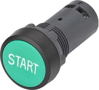 Кнопка моноблочная Systeme Electric SB7 22мм зеленая с возвратом, с маркировкой START, пластик, 1НО, IP65 SB7NA3133