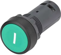 Кнопка моноблочная Systeme Electric SB7 22мм зеленая с возвратом, с маркировкой I, пластик, 1НО, IP65 SB7NA3131