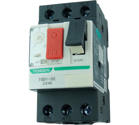 Автомат модульный Tengen TGD1-32-2,5-4A автомат защиты двигателя 2,5-4A 2х модуль УТ-00027037