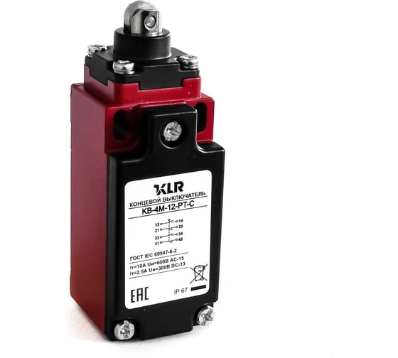 Выключатель концевой KLR KB-4M-12-PT-C 2N0/2NC Snap action/10A/600VAC 8800309