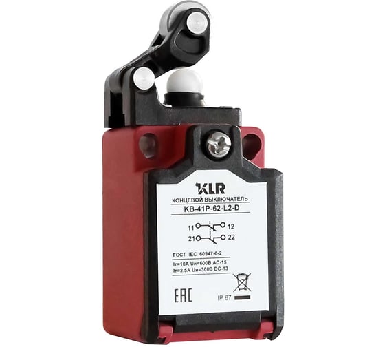 Выключатель концевой KLR KB-41P-62-L2-D 2NC Slow Action/10A/600VAC/Ввод М16 8800243