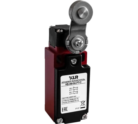 Выключатель концевой KLR KB-4M-04-PT-C 2NO/2NC Snap action/10A/600VAC/M20 8800265