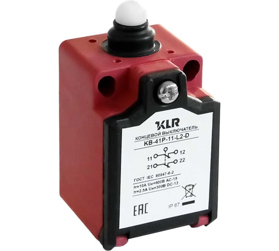 Выключатель концевой KLR KB-41P-11-L2-D 2NC Slow Action/10A/600VAC/Ввод М16 8800232