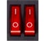 Выключатель клавишный SMARTBUY двойной 250V 16А (6с) ON-OFF красный с подсветкой SBE-16-S33r 2