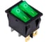Выключатель клавишный SMARTBUY двойной 250V 16А (6с) ON-OFF зеленый с подсветкой SBE-16-S33g 1