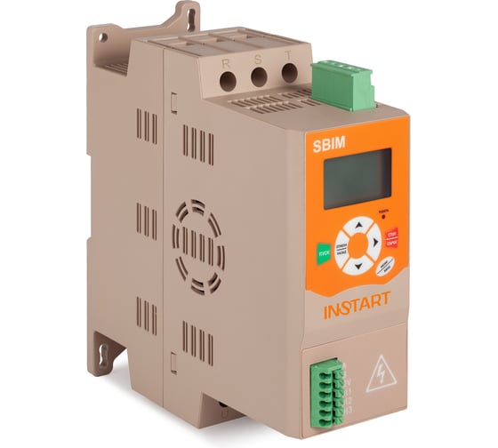 Устройство плавного пуска INSTART SBIM-0.4/1.2-04 , 0.4кВт, 1.2А, 3 ~400(380)B, IP20, байпас встроен, компактная серия, LCD рускоязычное меню, гарантия 2г. 00066600