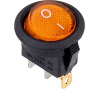 Выключатель клавишный SMARTBUY круглый 250В 6А (3с) ON-OFF желтый с подсветкой SBE-06-S30y