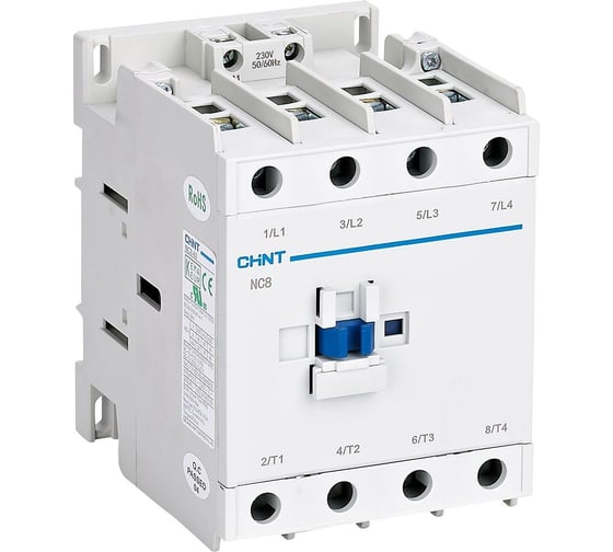Контактор CHINT NC8-100/22/W 4P(2НО+2НЗ) 100А AC/DC (24~60В) (R) 506529